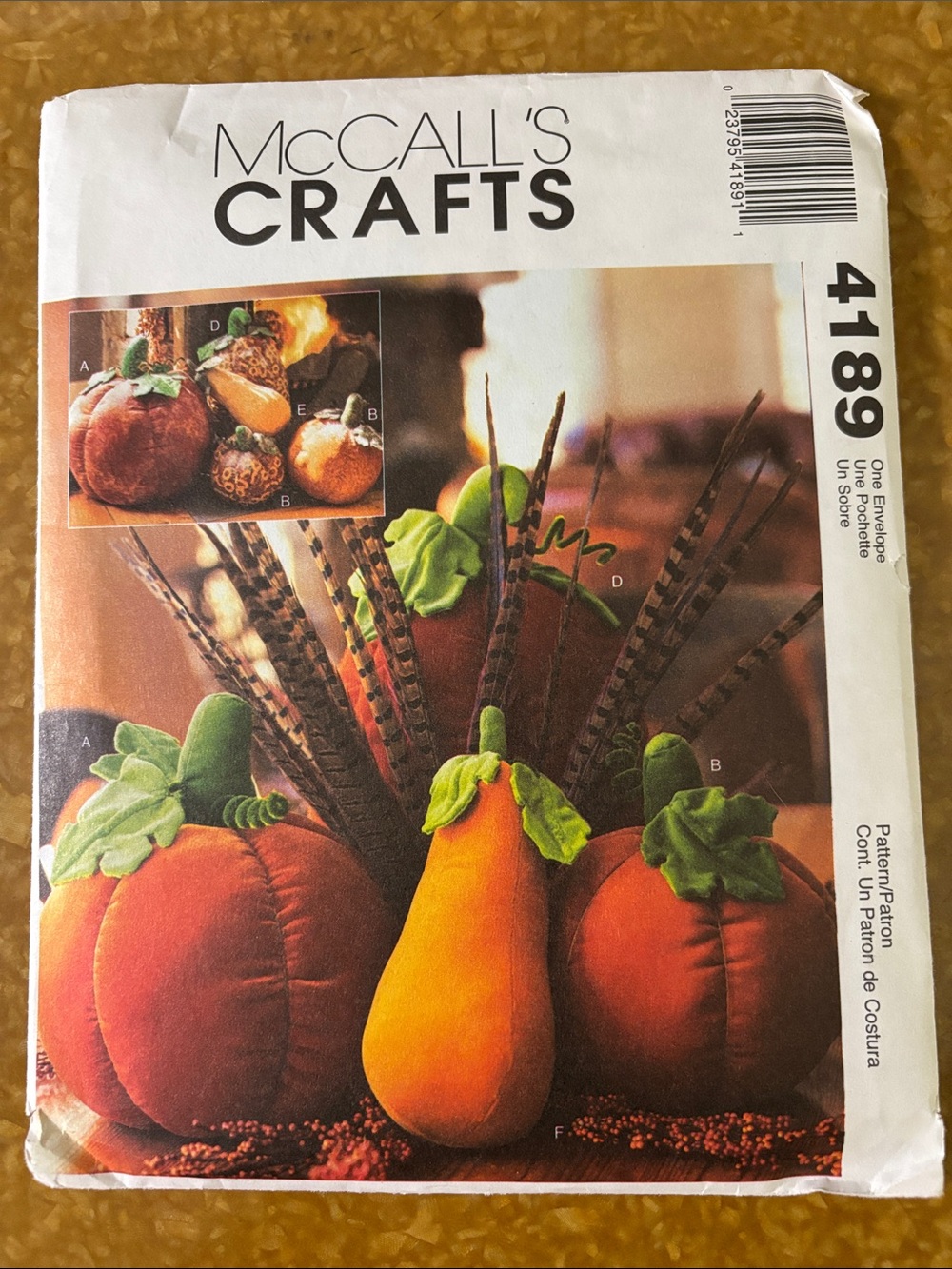 McCALL'S Crafts 4189 Plush Velvet Pumpkins & Gourd Pattern, 2003